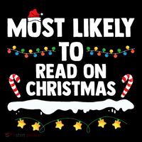 Most Likely To Read On Christmas Family Group Matching Xmas Dry Zone Grid Polo