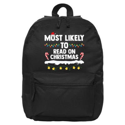Most Likely To Read On Christmas Family Group Matching Xmas 16 in Basic Backpack