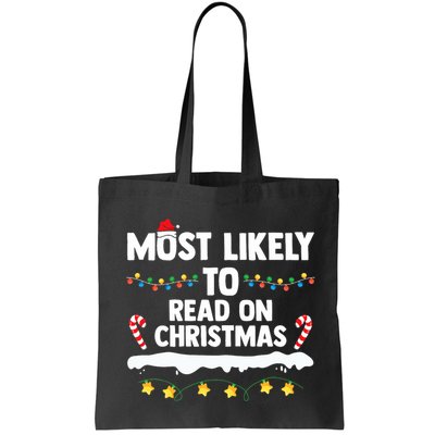 Most Likely To Read On Christmas Family Group Matching Xmas Bag