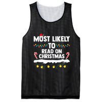 Most Likely To Read On Christmas Family Group Matching Xmas Mesh Reversible Basketball Jersey Tank
