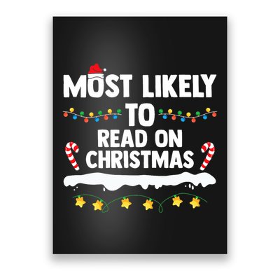 Most Likely To Read On Christmas Family Group Matching Xmas Poster