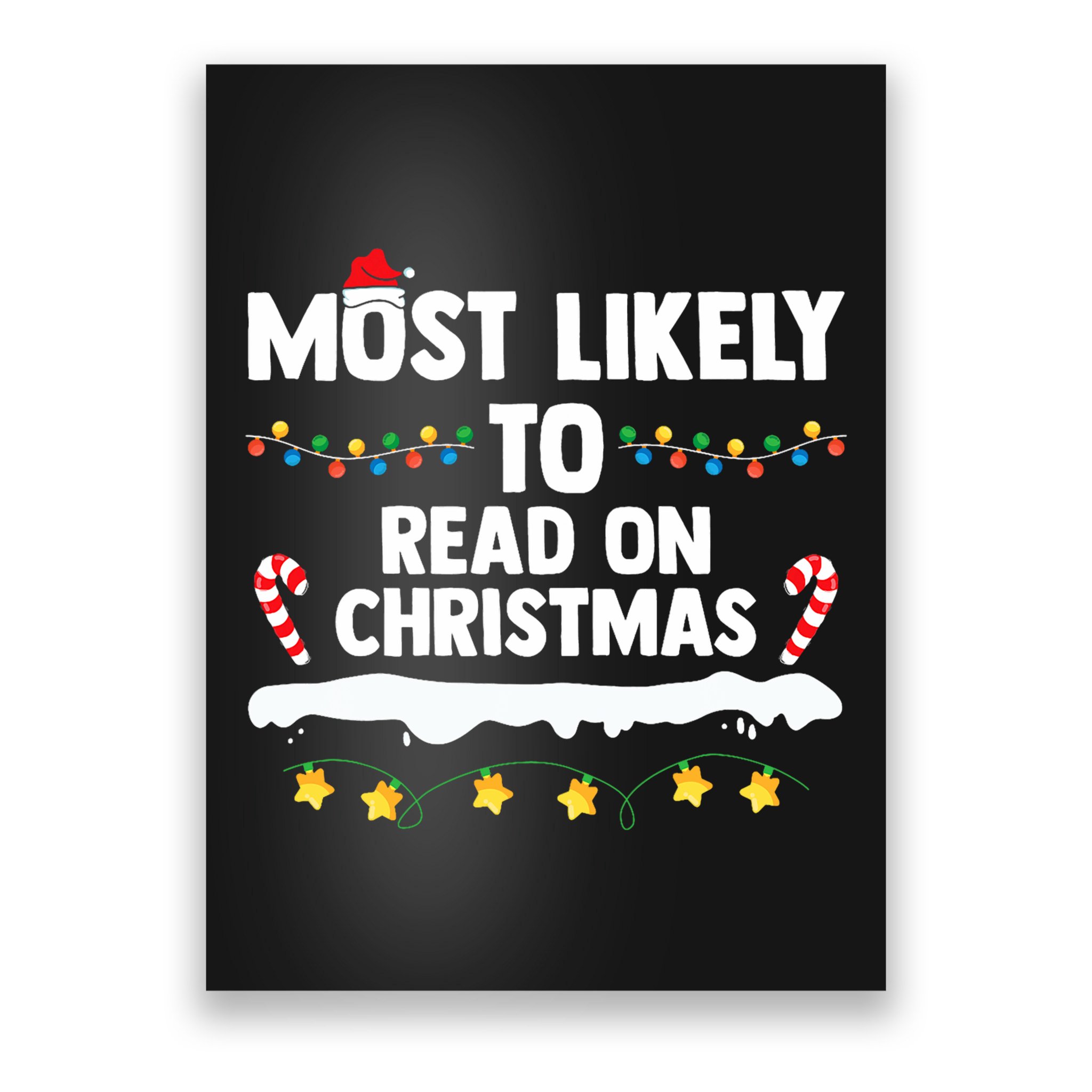 Most Likely To Read On Christmas Family Group Matching Xmas Poster