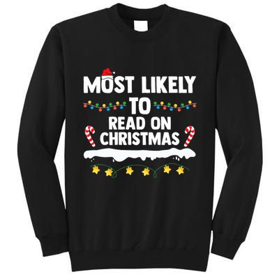 Most Likely To Read On Christmas Family Group Matching Xmas Tall Sweatshirt