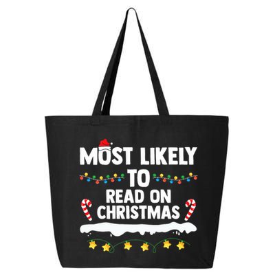 Most Likely To Read On Christmas Family Group Matching Xmas 25L Jumbo Tote