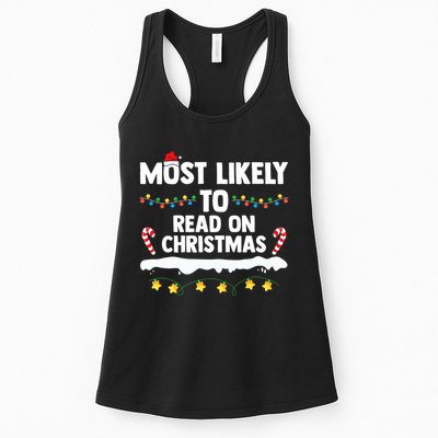 Most Likely To Read On Christmas Family Group Matching Xmas Womens Tank Top