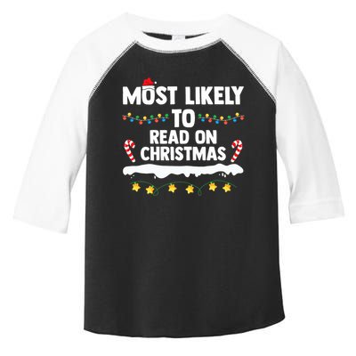 Most Likely To Read On Christmas Family Group Matching Xmas Toddler Fine Jersey T-Shirt