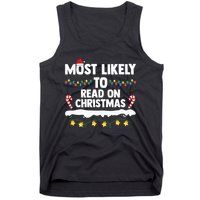 Most Likely To Read On Christmas Family Group Matching Xmas Tank Top