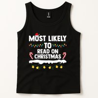 Most Likely To Read On Christmas Family Group Matching Xmas Tank Top