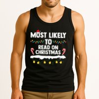 Most Likely To Read On Christmas Family Group Matching Xmas Tank Top