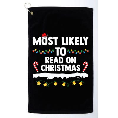 Most Likely To Read On Christmas Family Group Matching Xmas Golf Towel