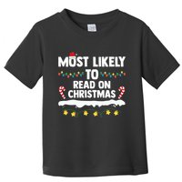 Most Likely To Read On Christmas Family Group Matching Xmas Toddler T-Shirt