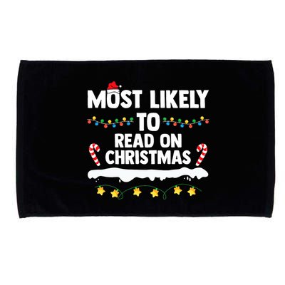 Most Likely To Read On Christmas Family Group Matching Xmas Microfiber Hand Towel