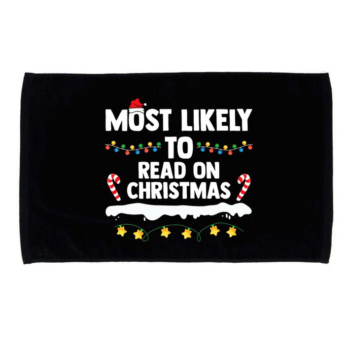 Most Likely To Read On Christmas Family Group Matching Xmas Microfiber Hand Towel
