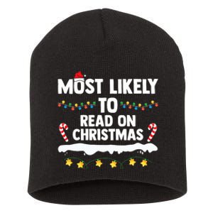 Most Likely To Read On Christmas Family Group Matching Xmas Short Acrylic Beanie