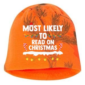 Most Likely To Read On Christmas Family Group Matching Xmas Kati - Camo Knit Beanie