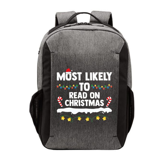 Most Likely To Read On Christmas Family Group Matching Xmas Vector Backpack