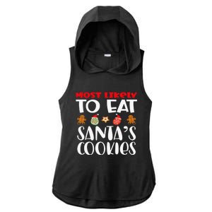 Most Likely To Eat Santas Cookies Family Xmas Holiday Ladies PosiCharge Tri-Blend Wicking Draft Hoodie Tank