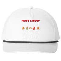 Most Likely To Eat Santas Cookies Family Xmas Holiday Snapback Five-Panel Rope Hat