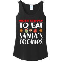 Most Likely To Eat Santas Cookies Family Xmas Holiday Ladies Essential Tank