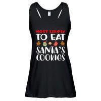 Most Likely To Eat Santas Cookies Family Xmas Holiday Ladies Essential Flowy Tank