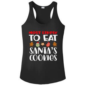 Most Likely To Eat Santas Cookies Family Xmas Holiday Ladies PosiCharge Competitor Racerback Tank