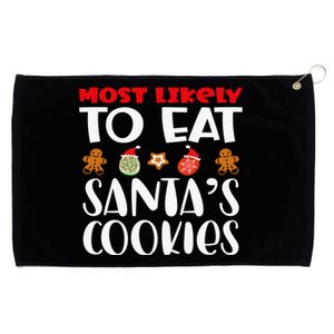 Most Likely To Eat Santas Cookies Family Xmas Holiday Grommeted Golf Towel