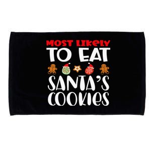 Most Likely To Eat Santas Cookies Family Xmas Holiday Microfiber Hand Towel