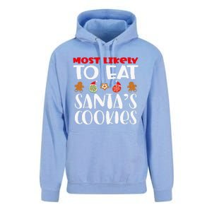 Most Likely To Eat Santas Cookies Family Xmas Holiday Unisex Surf Hoodie