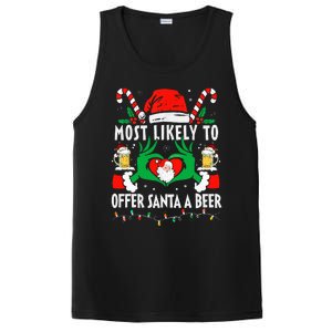 Most Likely To Offer Santa A Beer Funny Drinking Christmas  PosiCharge Competitor Tank