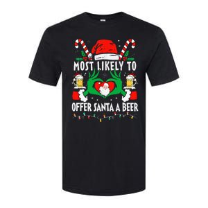 Most Likely To Offer Santa A Beer Funny Drinking Christmas  Softstyle CVC T-Shirt