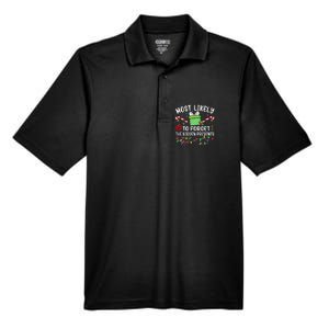 Most Likely To Forget The Hidden Presents Funny Christmas Men's Origin Performance Pique Polo