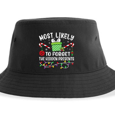 Most Likely To Forget The Hidden Presents Funny Christmas Sustainable Bucket Hat