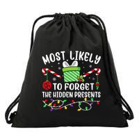 Most Likely To Forget The Hidden Presents Funny Christmas Drawstring Bag