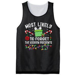 Most Likely To Forget The Hidden Presents Funny Christmas Mesh Reversible Basketball Jersey Tank