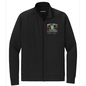 Most Likely To Forget The Hidden Presents Funny Christmas Stretch Full-Zip Cadet Jacket