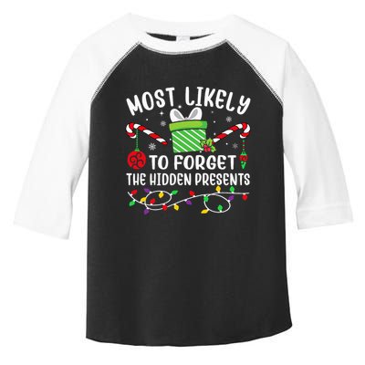 Most Likely To Forget The Hidden Presents Funny Christmas Toddler Fine Jersey T-Shirt