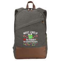 Most Likely To Forget The Hidden Presents Funny Christmas Cotton Canvas Backpack