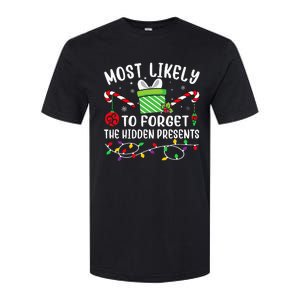 Most Likely To Forget The Hidden Presents Funny Christmas Softstyle CVC T-Shirt