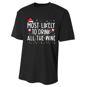 Most Likely To Drink All The Wine Family Matching Christmas Performance Sprint T-Shirt