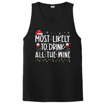 Most Likely To Drink All The Wine Family Matching Christmas PosiCharge Competitor Tank