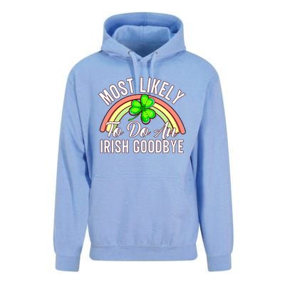 Most Likely To Do An Irish Goodbye Funny St Patricks Day Unisex Surf Hoodie