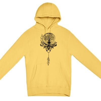 Mandala Lotus Unalome Tree Of Life Premium Pullover Hoodie