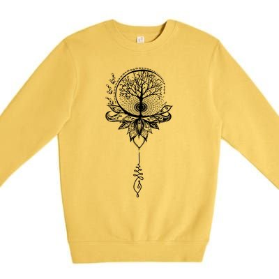 Mandala Lotus Unalome Tree Of Life Premium Crewneck Sweatshirt