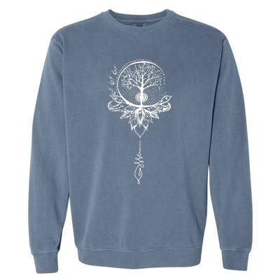 Mandala Lotus Unalome Tree Of Life Garment-Dyed Sweatshirt