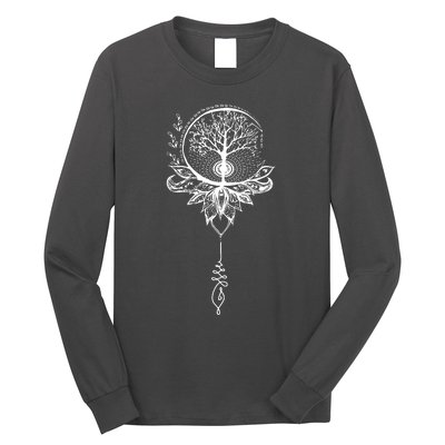 Mandala Lotus Unalome Tree Of Life Long Sleeve Shirt