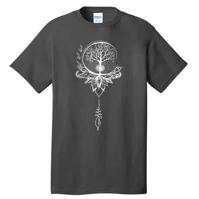 Mandala Lotus Unalome Tree Of Life Tall T-Shirt