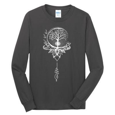 Mandala Lotus Unalome Tree Of Life Tall Long Sleeve T-Shirt