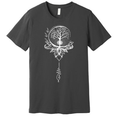 Mandala Lotus Unalome Tree Of Life Premium T-Shirt