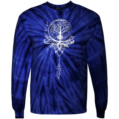 Mandala Lotus Unalome Tree Of Life Tie-Dye Long Sleeve Shirt