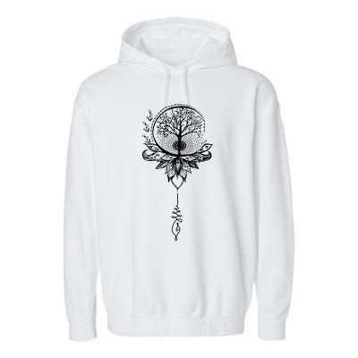 Mandala Lotus Unalome Tree Of Life Garment-Dyed Fleece Hoodie